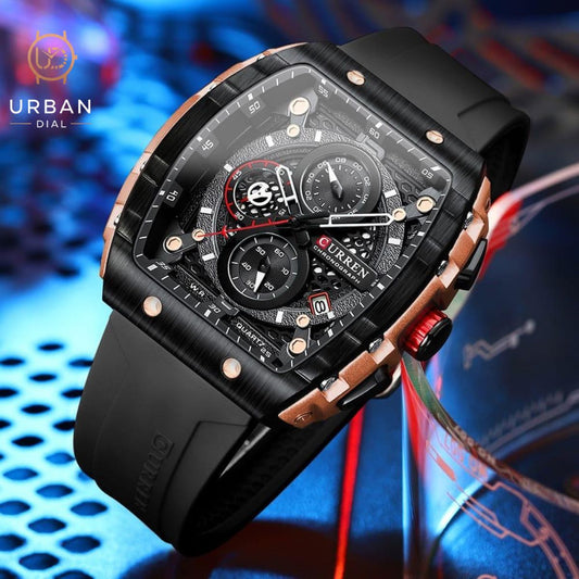 CURREN 8442 Men's Rubber Straps Watch