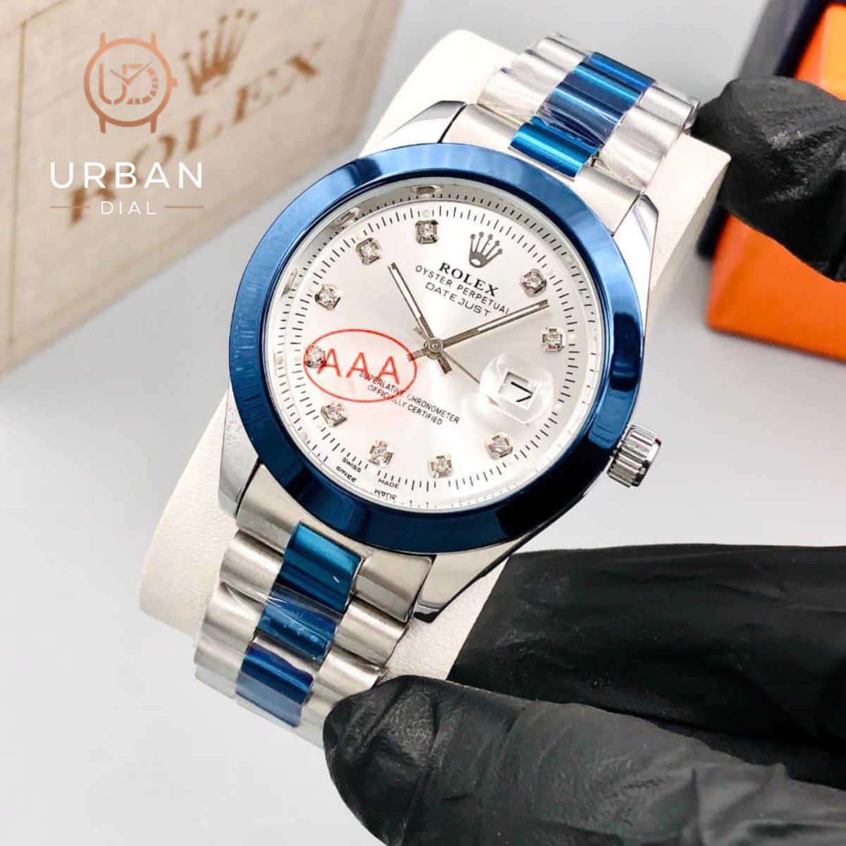 Rolex Datejust style with a two-tone look