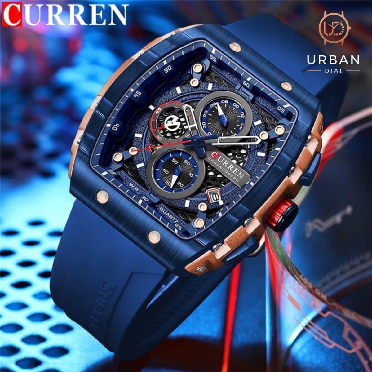 CURREN 8442 Men's Rubber Straps Watch
